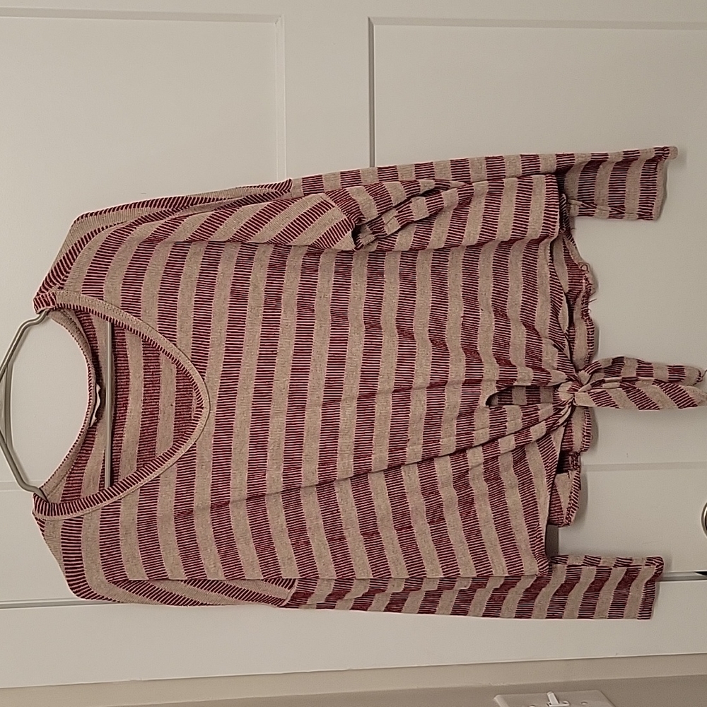Altar'd State Striped Long Sleeve Blouse